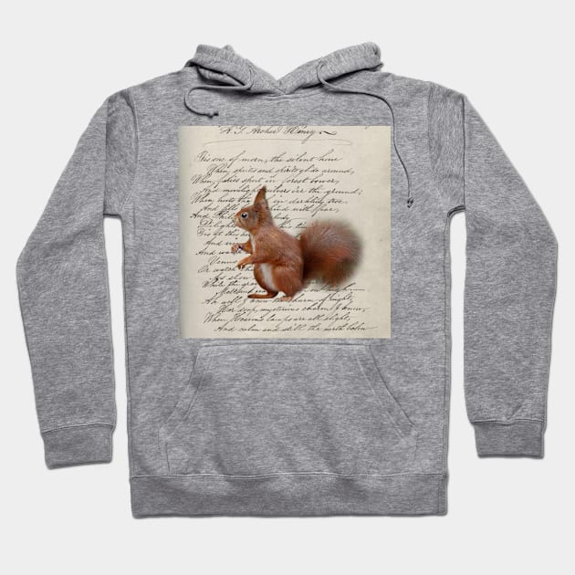 dark academia autumn fall fairytale scripts woodland animal squirrel Hoodie by Tina